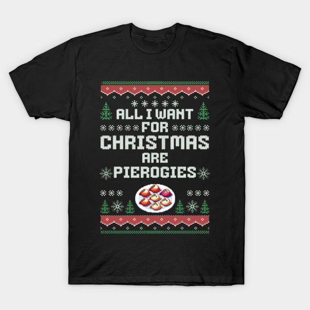 All I Want For Christmas are Pierogies Pierogi Dumplings Sticker T-Shirt by ThesePrints